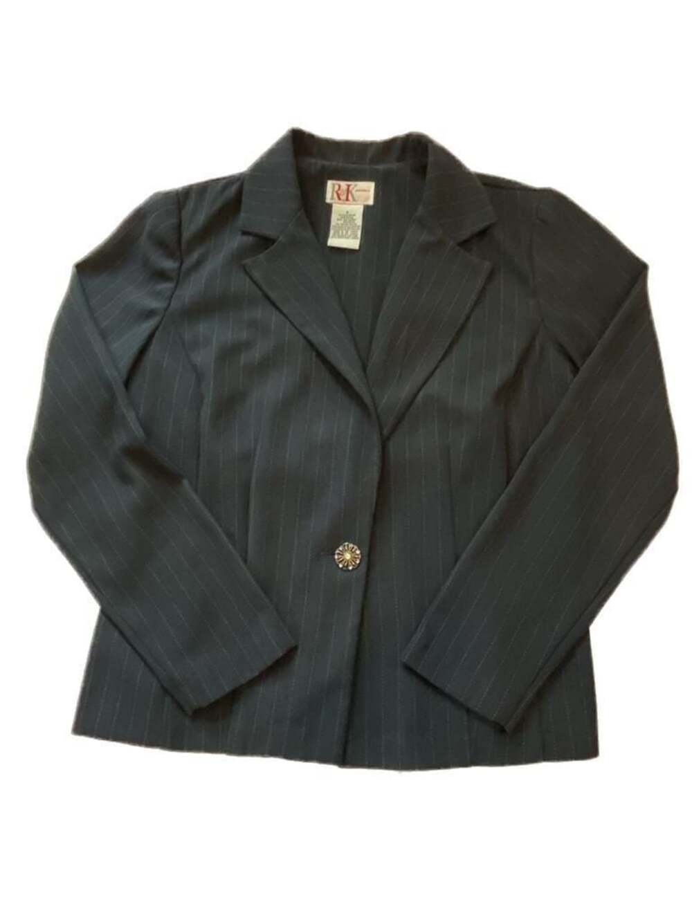 RK Originals Vintage Women's Pinstriped Single Fashion Button Blazer, Size 6